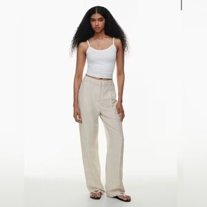 Aritzia Linen Effortless Pants Natural Ecru